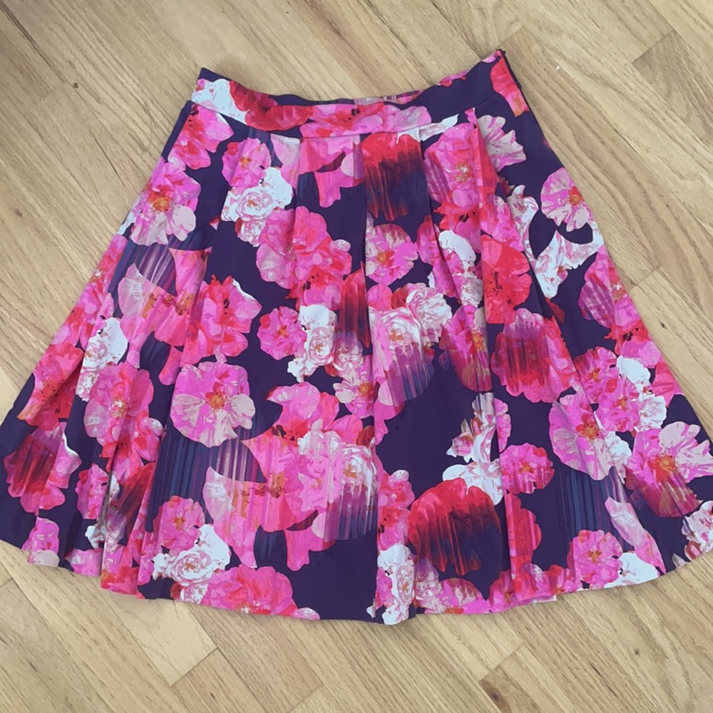 Cynthia Rowley skirt midi flowers bright L